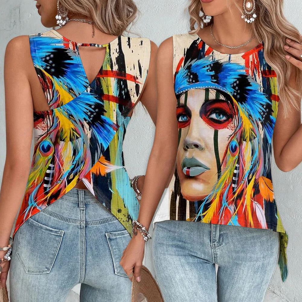 HOLLOW TANK TOP 3D NATIVE AMERICAN